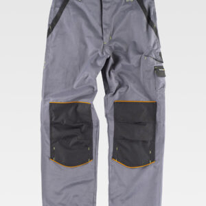 Pantalone da lavoro tessuto antimacchia triple cuciture protezione alle ginocchia