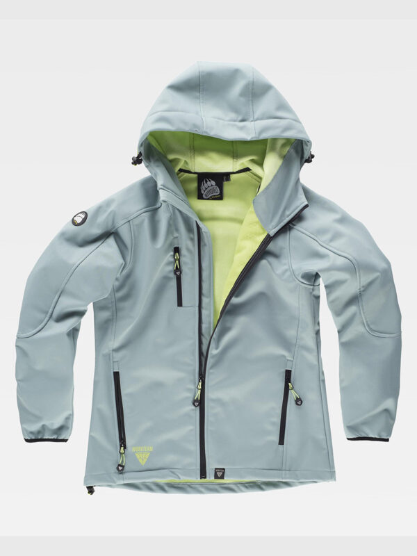 Softshell donna con cappuccio e zip intera