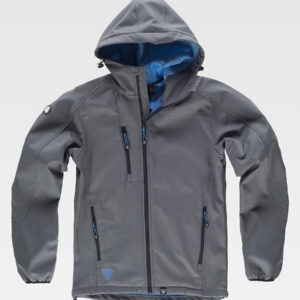 Softshell con cappuccio e zip intera