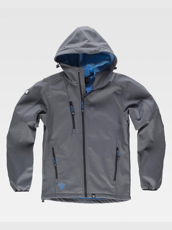 Softshell con cappuccio e zip intera