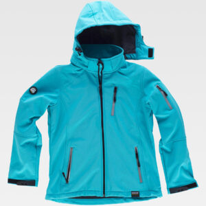 Softshell donna con cappuccio e zip intera