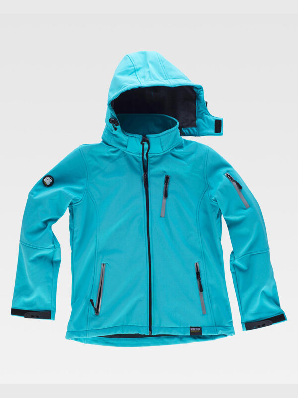 Softshell donna con cappuccio e zip intera