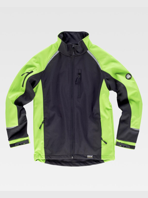 Giacca workshell maniche raglan con rete interna e collo alto. - immagine 4