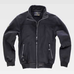 Giacca Workshell con collo alto e cerniera in contrasto