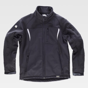 Giacca Workshell maniche raglan e dettagli rifrangenti