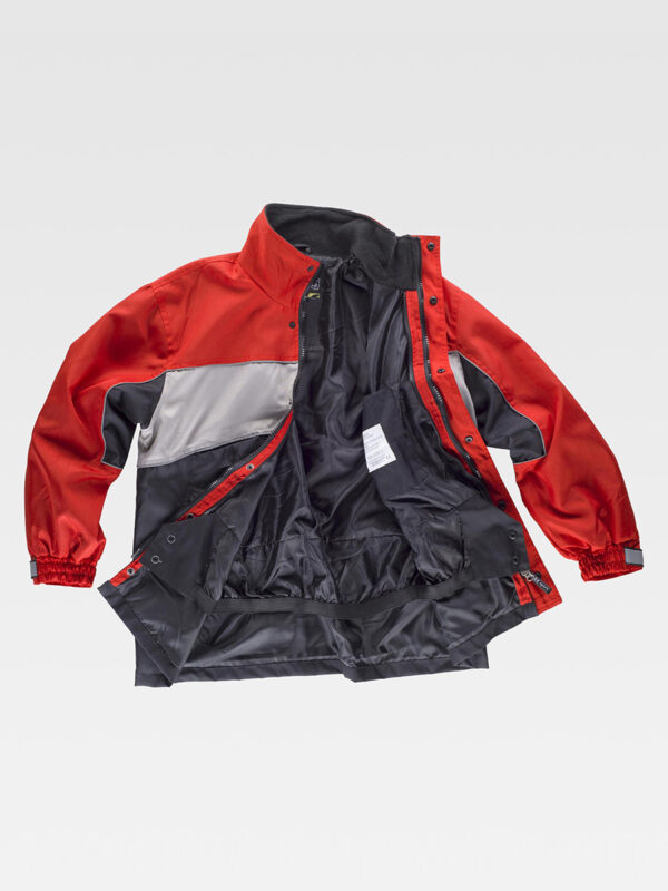 parka imbottitura in pile staccabile combinato tricolore - immagine 2
