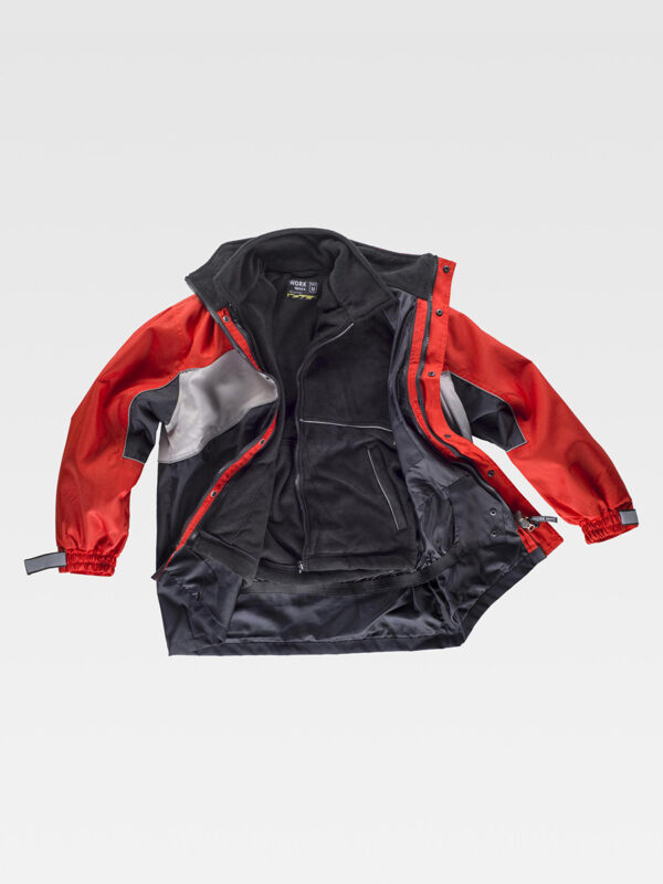 parka imbottitura in pile staccabile combinato tricolore - immagine 4
