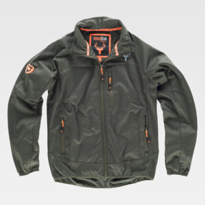 Giacca Workshell maniche raglan felpata all'interno collo alto