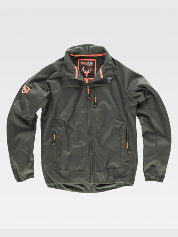 Giacca Workshell maniche raglan felpata all'interno collo alto