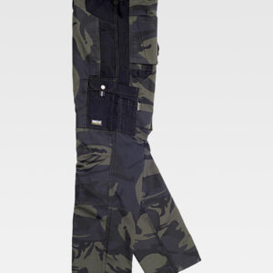 Pantalone multitasche rinforzi alle ginocchia camouflage
