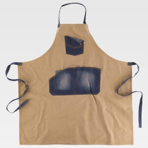 Grembiule con pettorina tessuto canvas e denim