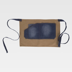 Grembiule senza pettorina corto tessuto canvas e denim