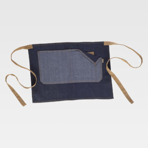 Grembiule senza pettorina corto tessuto denim e canvas