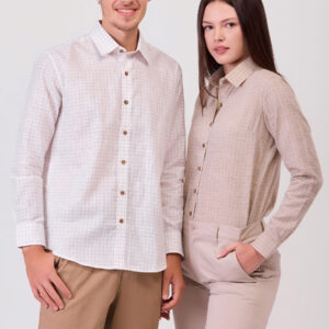 Camicia manica lunga a quadretti