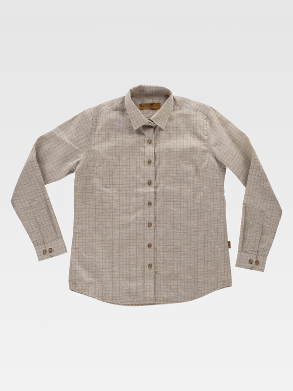 Camicia manica lunga a quadretti donna - immagine 2
