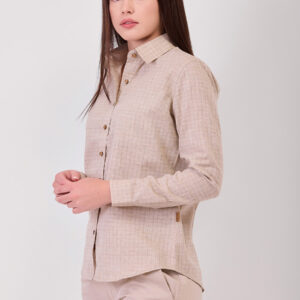 Camicia manica lunga a quadretti donna