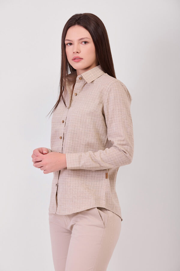 Camicia manica lunga a quadretti donna