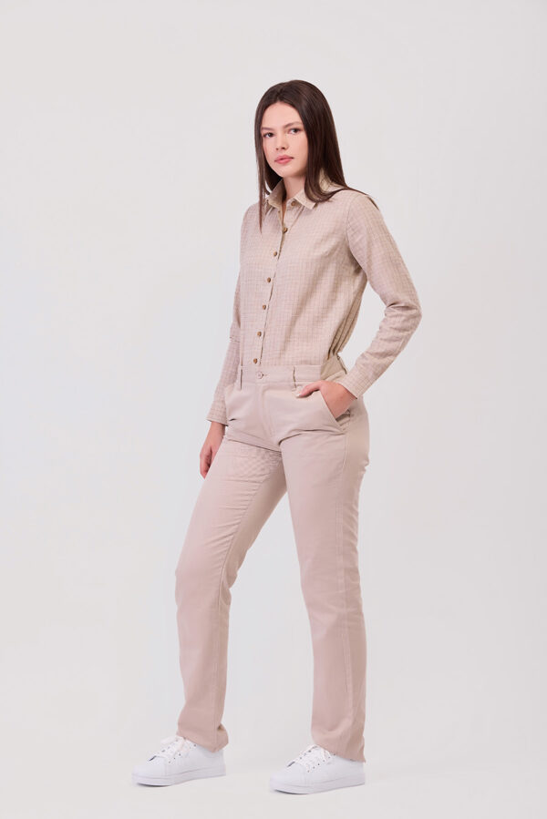 Camicia manica lunga a quadretti donna - immagine 5