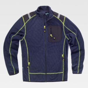 Giacca in pile collo alto con zip in nylon