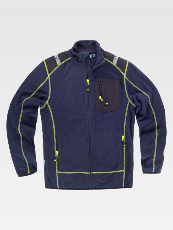 Giacca in pile collo alto con zip in nylon
