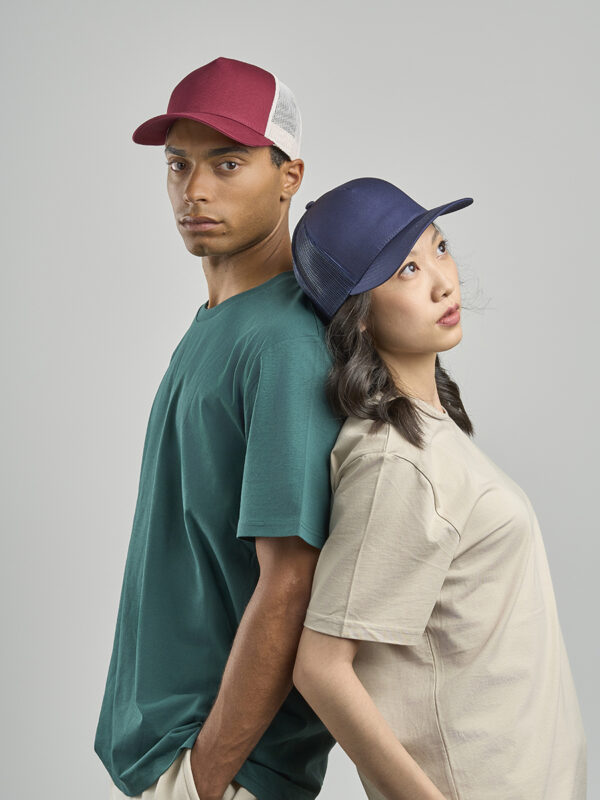 Cappello visiera curva 5 pannelli mesh posteriore RAPPERCOTTON
