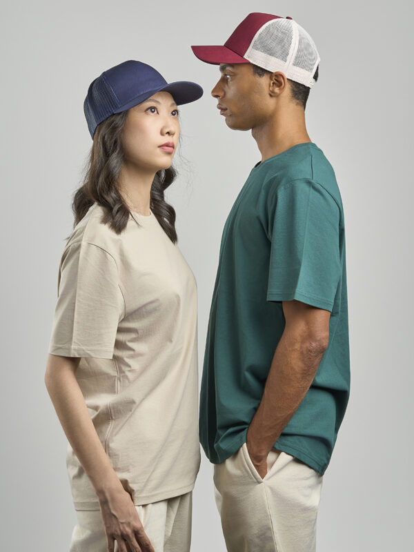 Cappello visiera curva 5 pannelli mesh posteriore RAPPERCOTTON - immagine 2