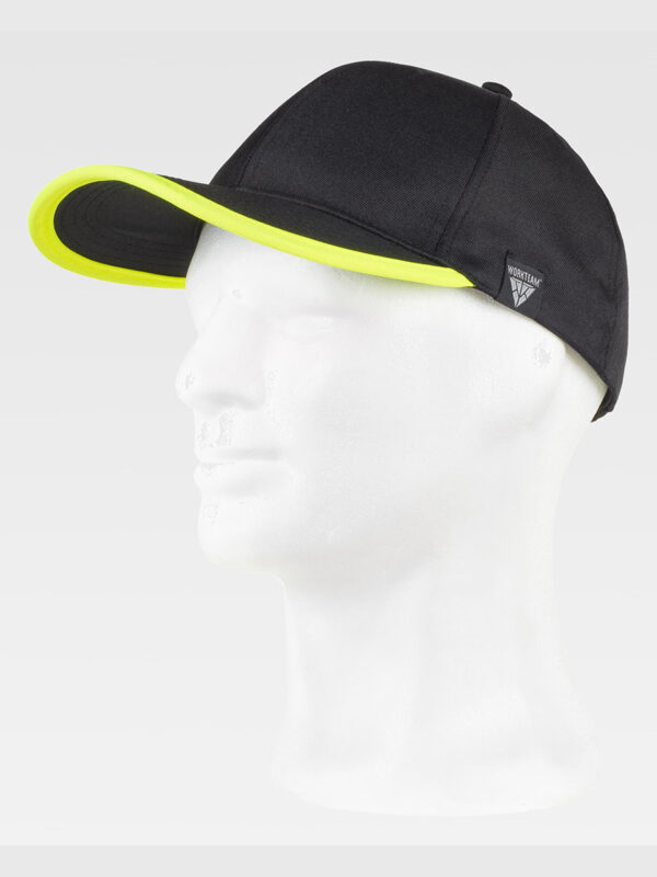 Cappello visiera curva 6 pannelli con bordo visiera a contrasto - immagine 3