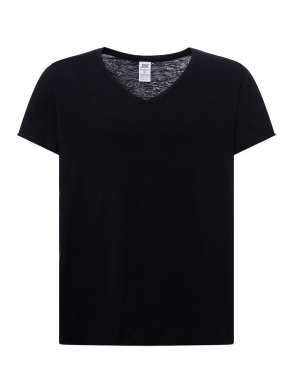 UNI_JHK_CURVSSLUB_JHK_BK.jpg T-SHIRT DONNA MANICA CORTA COLLO A V CURVES