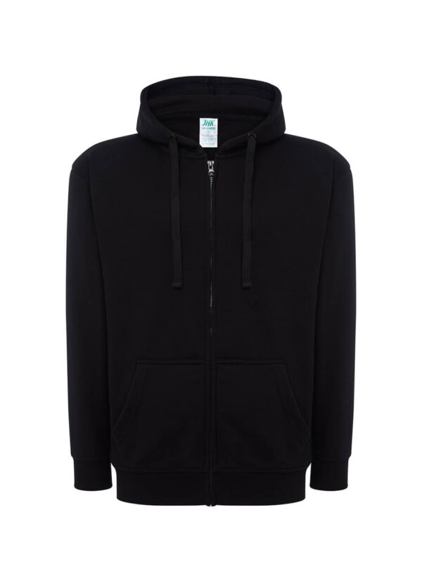 UNI_JHK_SWUAHOOD240_JHK_BK.jpg FELPA UOMO CAPPUCCIO E ZIP LEGGERA FRENCH TERRY