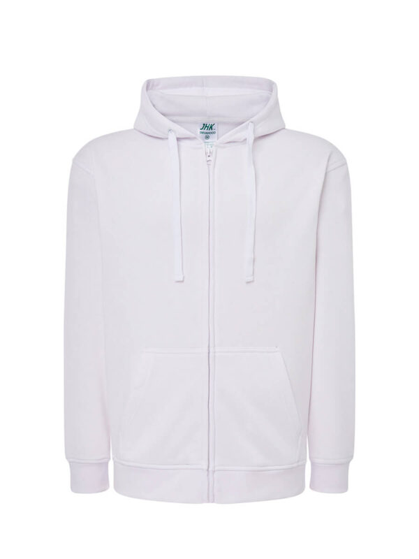 UNI_JHK_SWUAHOOD240_JHK_WH.jpg FELPA UOMO CAPPUCCIO E ZIP LEGGERA FRENCH TERRY