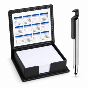 Kit portamemo, penna portacellulare e calendario Kit portamemo, penna portacellulare e calendario